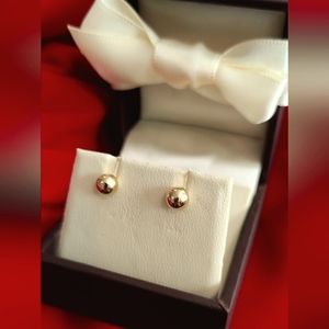 14k solid, 6mm gold studs with screw back